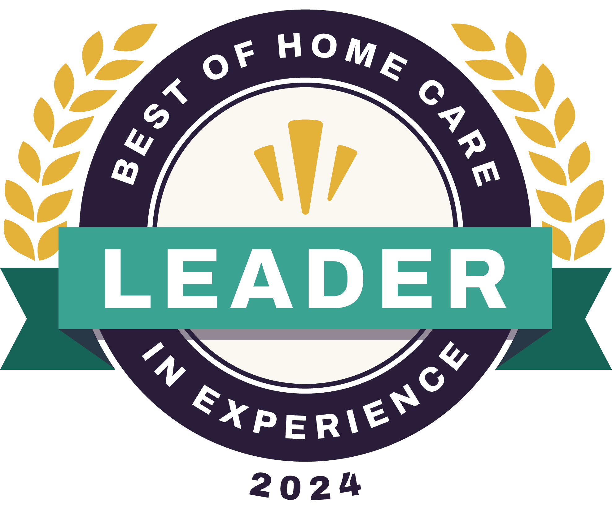 Preferred Care at Home award for being a Leader in Experience 2024 for outstanding senior care in Huntsville.